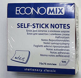 Блок для нотаток 75*75 з клейким шаром, Е20937 400арк.,Пастель мікс
