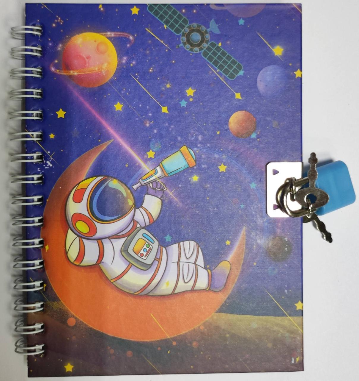 Блокнот на зам. A-6 No 64946 Космос (50 л/ лінія/11*15 см) на спіралі/4диз, фото 1