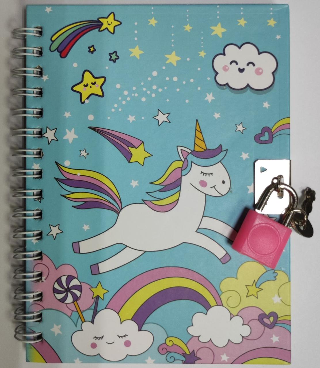 Блокнот на зам. A-6 No 64960 Єдиноріг (50 л/ лінія/11*15 см) на спіралі/4диз, фото 1