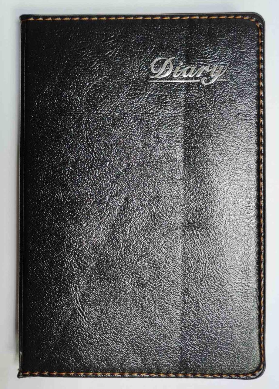 Блокнот шкір. зам. No 5172 "Diary" чорний 13*19,5 см /110лист (карта)