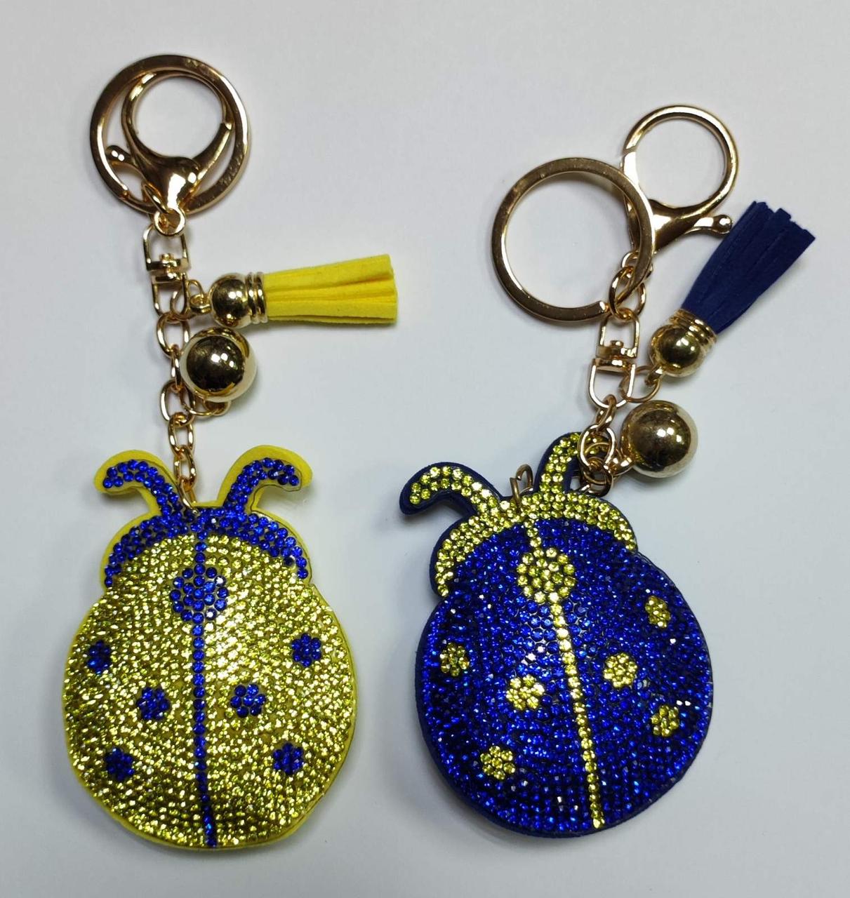 Брелок No 135-23-UA "Сонечко синьо-жовте" СТРАЗИ уп-12шт, фото 1