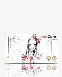 Олівці ColorCore 12цв. No3130-12TN-В "MARCO" білий корпус, круглий у металі уп Дівчина (гриф4мм)