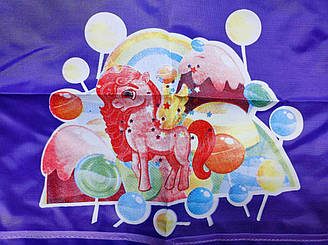 Комплект 13887 "Pony" 51*44,5 см + нарукав 22 см рожевий/фіолет12уп
