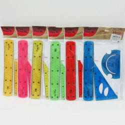 Набір лінійок "ГІБКІ"No 3489 (3подем=лін 20 см + 1 кутик + трансп)