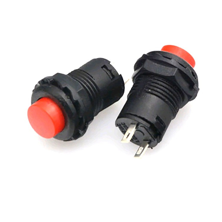 Кнопковий вимикач DS-428 з фіксацією, 1 А, 250 В АС, 12 мм — чорно-червоний, 1 шт.