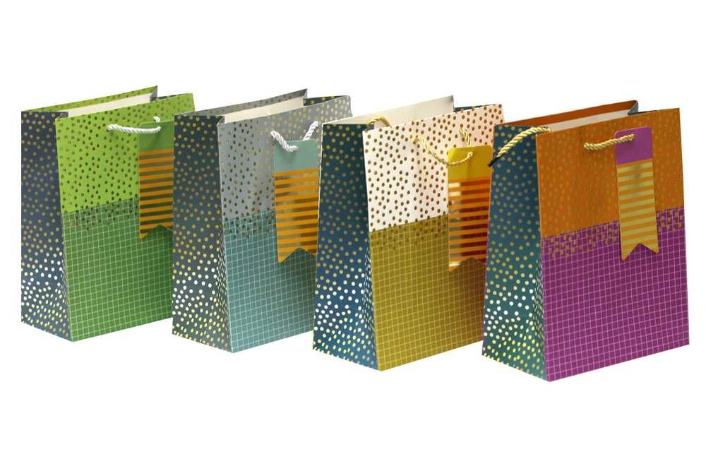 Пакет картонний 937S 18*23*10 cm З ФОЛЬГой, фото 1