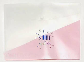 Папка-конверт А4 WB-412 пластик (180 мк) 33,5*23,3 /12уп рожева з написом