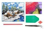 Мозаїка алмазна 5D № F1600 Зимний пейзаж 25 * 29см