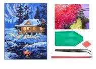 Мозаїка алмазна 5D № F2315 Будиночок на тлі північного сяйва 28 * 36см