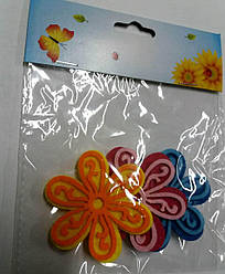 Декор — фетровий 1968 "Квіти" 3 шт., 2 см