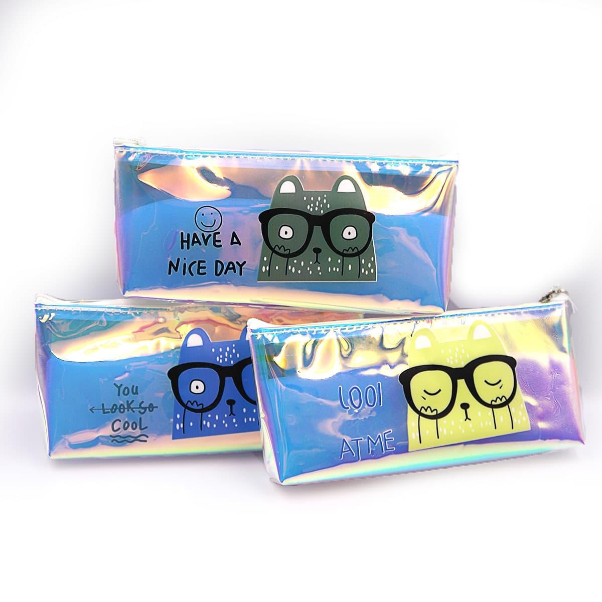 Пенал сум. 1 відд. №2160 "Cat" 19*9*2.5см mix, фото 1