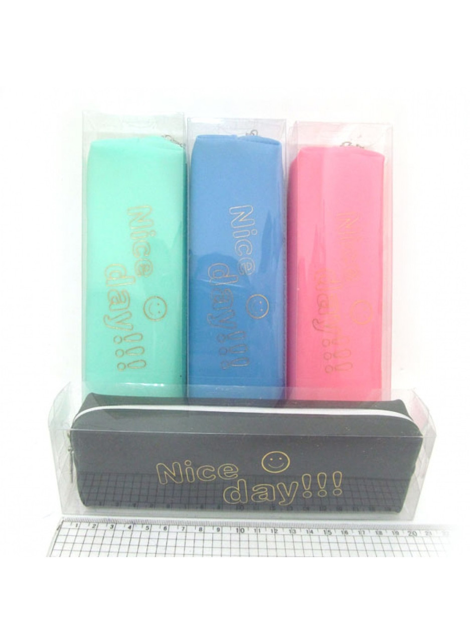 Пенал сум. 1 відд. силікон No1234 "Nice day" 19*5.5*4см, PVC, mix 4