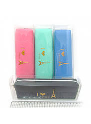 Пенал сум. 1 відд. силікон No1236 "I love Paris" 19*5.5*4см, PVC, mix 4