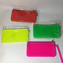 Пенал сум. 1 відд. силікон No330-Н "Пазл" 20*10 см 4цв.