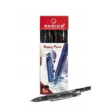 Ручка автоматична  шар. Radius — Trixo (чорна) з грипом 12уп, чорний трикут. корпус