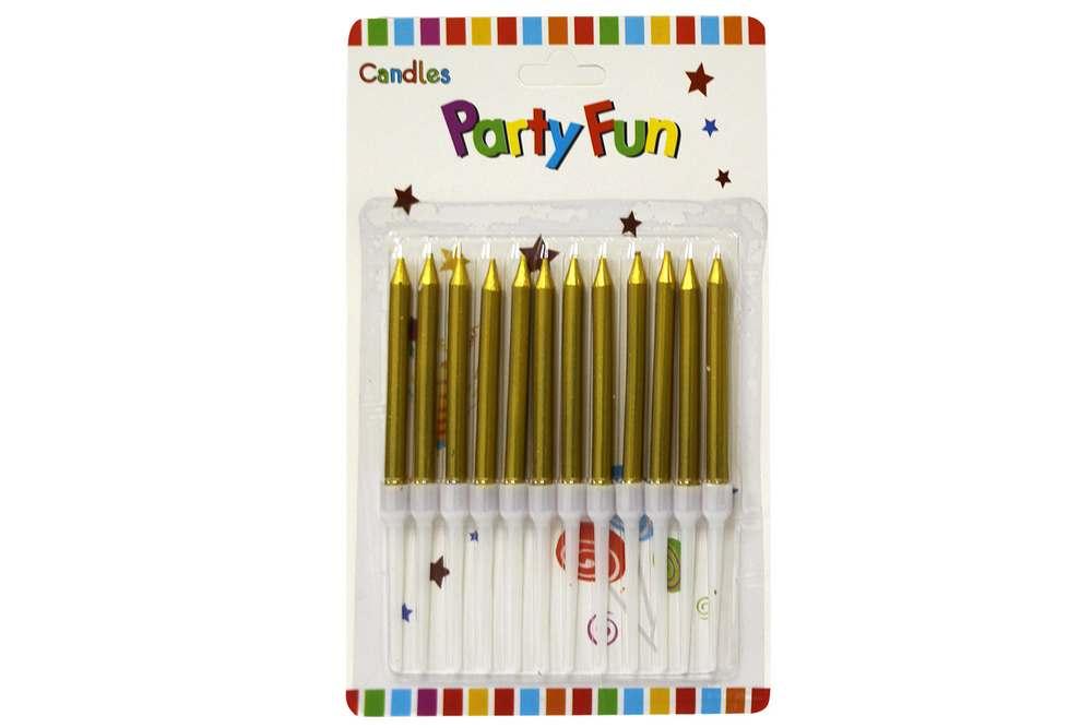 Свічки в торт No GL041 Золото та срібло 12 шт./4,7 см (уп-24 шт.), фото 1