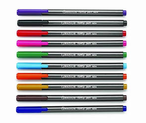 Ручка кулькова Radius — Nifty Penn 0.7 mm (уп50) синя/різнокол. ковпачки, 10 цв/сірий перлів. корпус