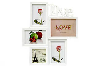 Фоторамка колаж 2467/8467 (на 5 фото) LOVE БІЛА 44*40