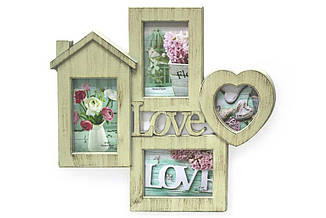 Фоторамка колаж Y3324 (на 4 фото) LOVE БІЛА 44.5*38