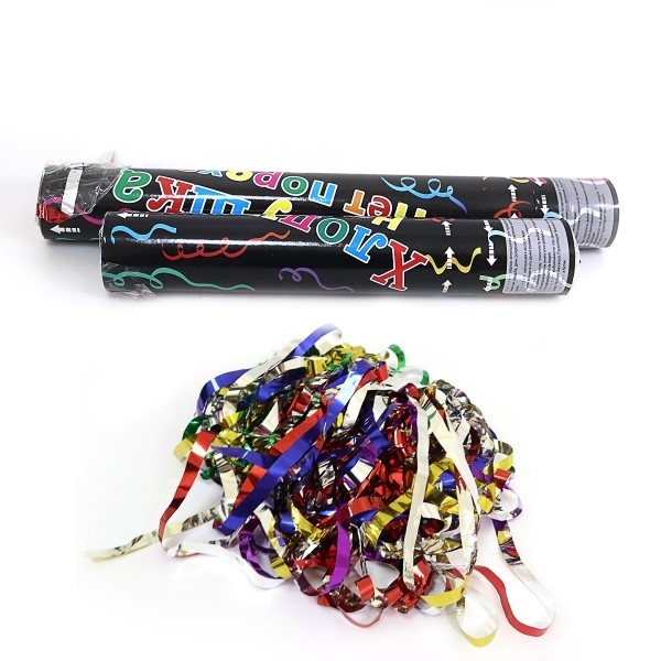 Хлопавка пневматична 40 см No 0881-40 наповнення-фольга серпантин стрічка 2 м., фото 1