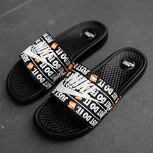 Чорні чоловічі Шльопанці Nike Сланці Білі капці Найк (розміри: 40,41,42,43,44)