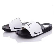 Шльопанці Nike Jordan Чорні Сланці Тапочки Білі Найк Жіночі (розміри: 36,37,38,39,40)
