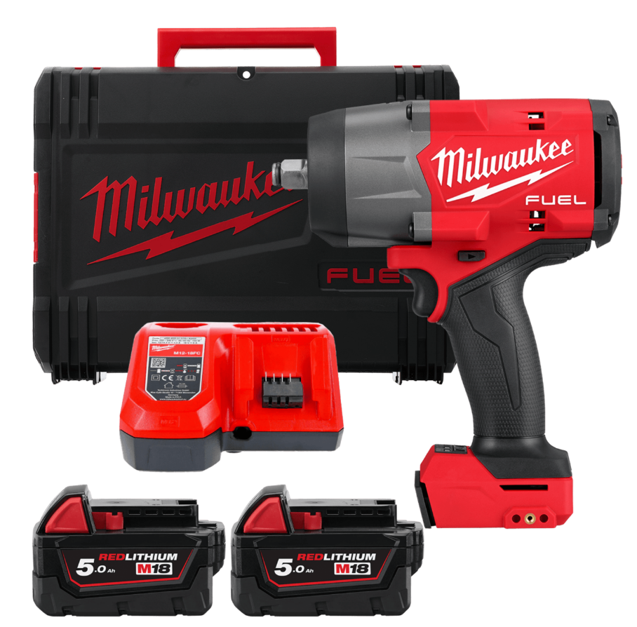 Гайкокрут акумуляторний 1/2" MILWAUKEE, M18 FHIW2F12-502X, 2034Нм, (+ заряд.пристрій, 2 акум., HD ке