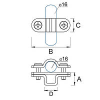 Тримач для змійки сталевий гальванічно оцинкований 02/16.3 OC