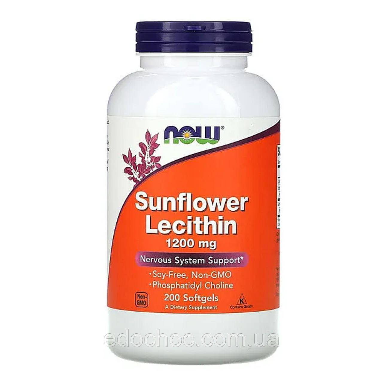 Соняшниковий лецитин (Sunflower Lecithin) 1200 мг 200 капсул NOW-02313