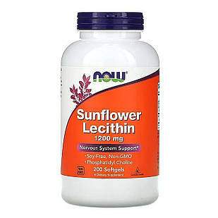 Соняшниковий лецитин (Sunflower Lecithin) 1200 мг 200 капсул NOW-02313