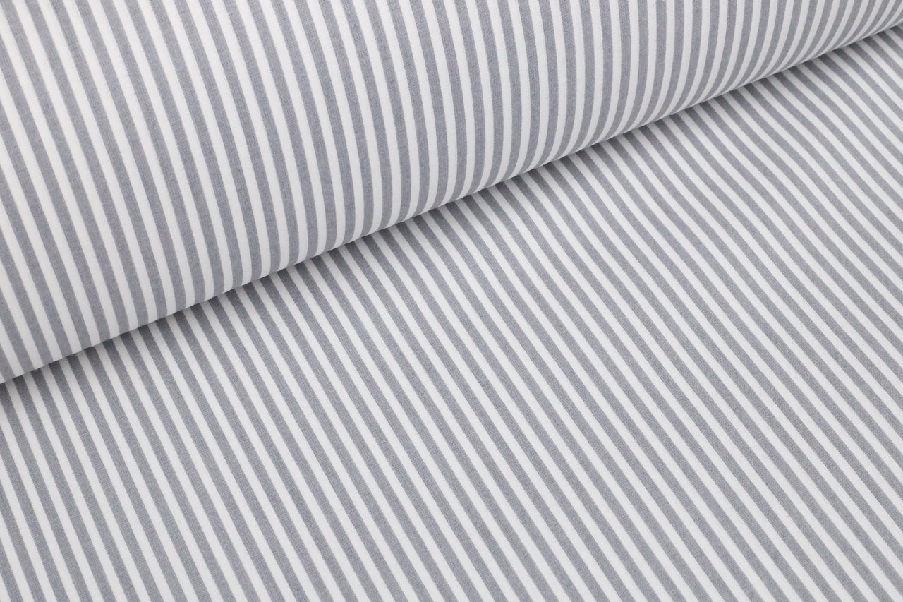 Відріз ранфорсу Смужки сірі 3 мм 21х240 см, фото 1