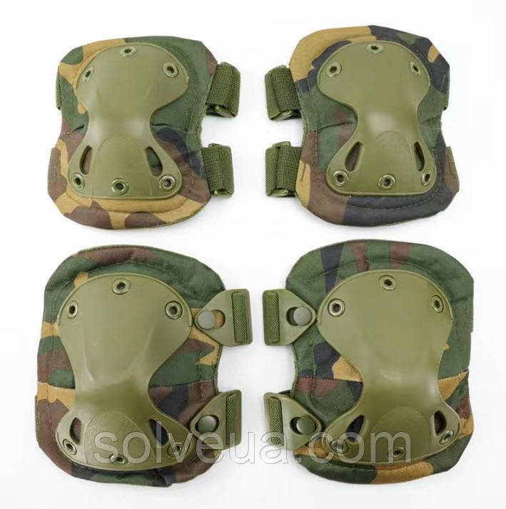 Комплект тактичних наколінників і налокітників (захисні) Solve Woodland KT6000120 solve, фото 1