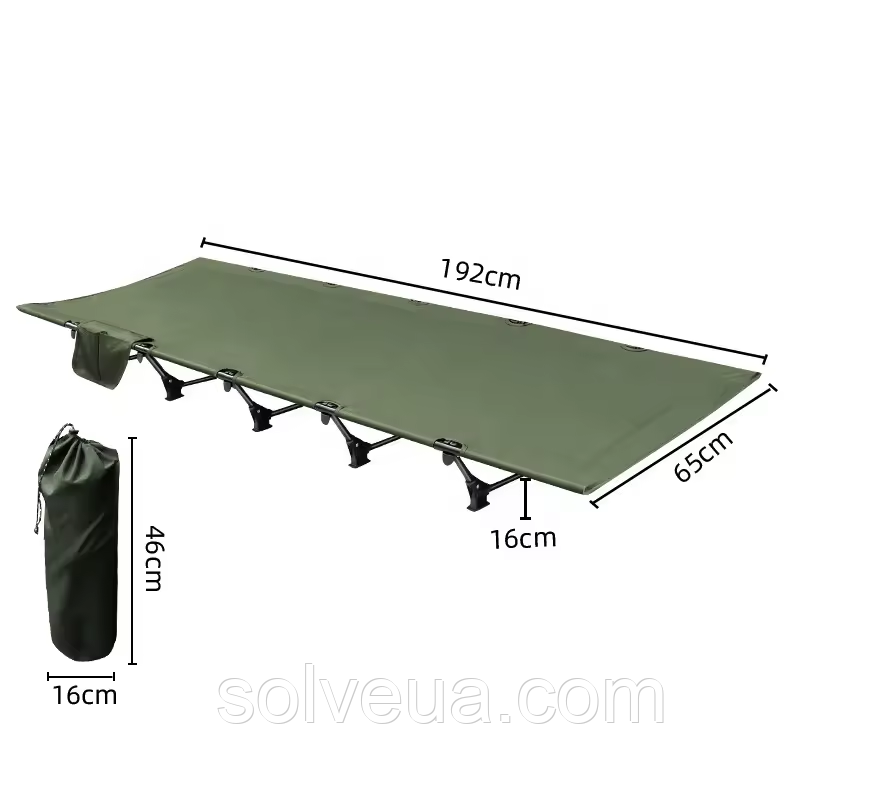 Складне похідне ліжко Розкладушка Solve KT6005801 Olive  solve, фото 1