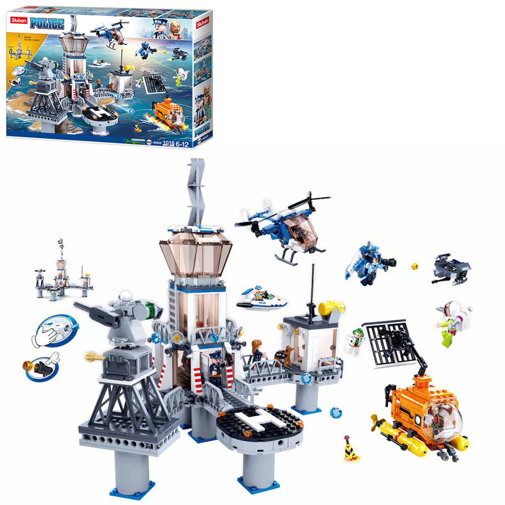 Конструктор SLUBAN M38-B0828 Поліцейська ділянка берегової охорони, 1016 дит., фото 1