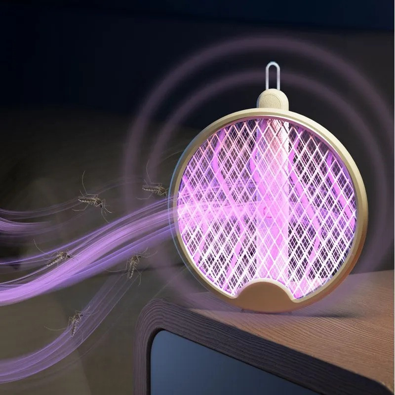 Мухобійка акумуляторна для дому, лампа проти комарів, ракетка від мух і комарів Антимоскітна мухоловка usb, фото 1