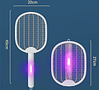 Мухобійка акумуляторна для дому, лампа проти комарів, ракетка від мух і комарів Антимоскітна мухоловка usb, фото 8