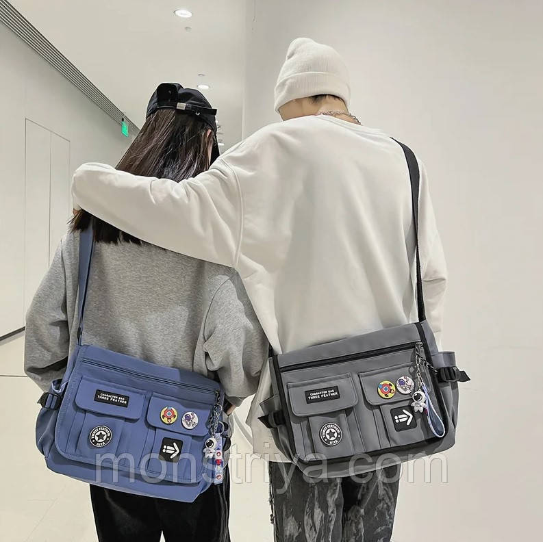 Новинка 2024 року! Стильна, молодіжна водонеПРОНИКНА сумка + значок у ПОДАРУНОК