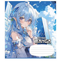 Зошит 18 арк. клітинка "Школярик" глітер / Manga style 2, фото 4