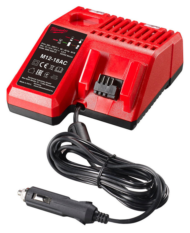 Зарядний пристрій (автомобільний) MILWAUKEE M12-M18 AC 4932459205