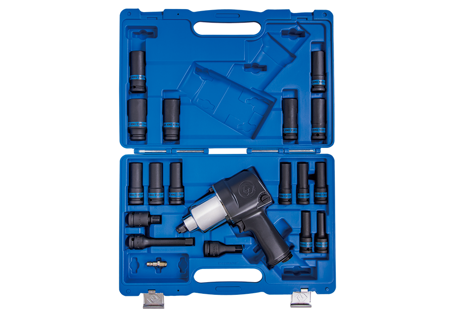 Пневматичний гайковерт 1/2" набір головки в кейсі 19 предметів 44108AMP01