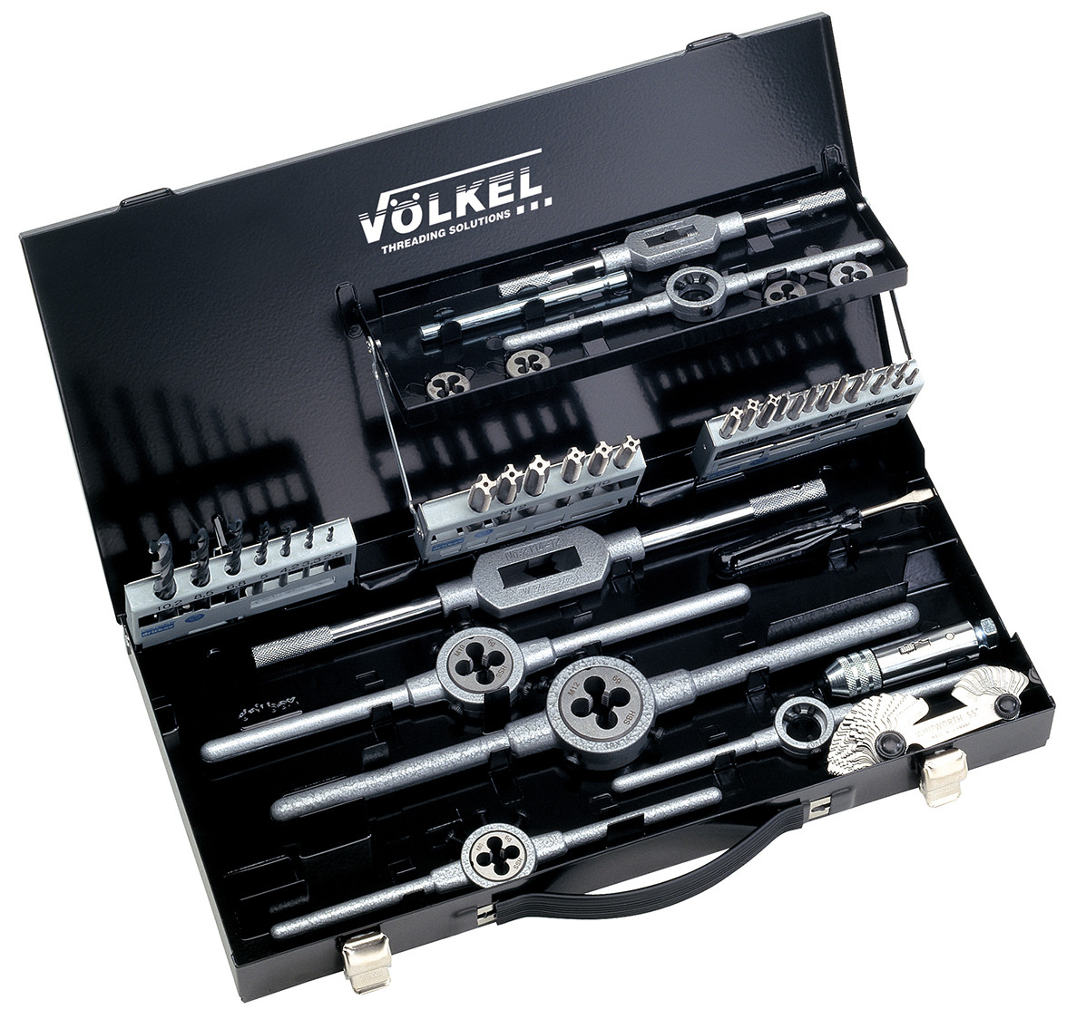 Набір позначників комплектних і плашок М3-М12, ліва різь, 43 предмети, металевий кейс