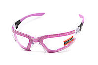 Окуляри захисні з ущільнювачем Global Vision Ruthless Purple (clear) Anti-Fog, прозорі в фіолетовій оправі, фото 3