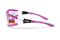 Окуляри захисні з ущільнювачем Global Vision Ruthless Purple (clear) Anti-Fog, прозорі в фіолетовій оправі, фото 7