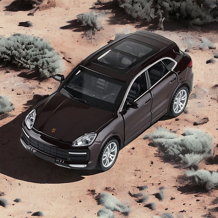 Модель автомобіля Porsche Cayenne. Металева машинка, інерційна машинка Порш Кайєн чорний 1:32, фото 1
