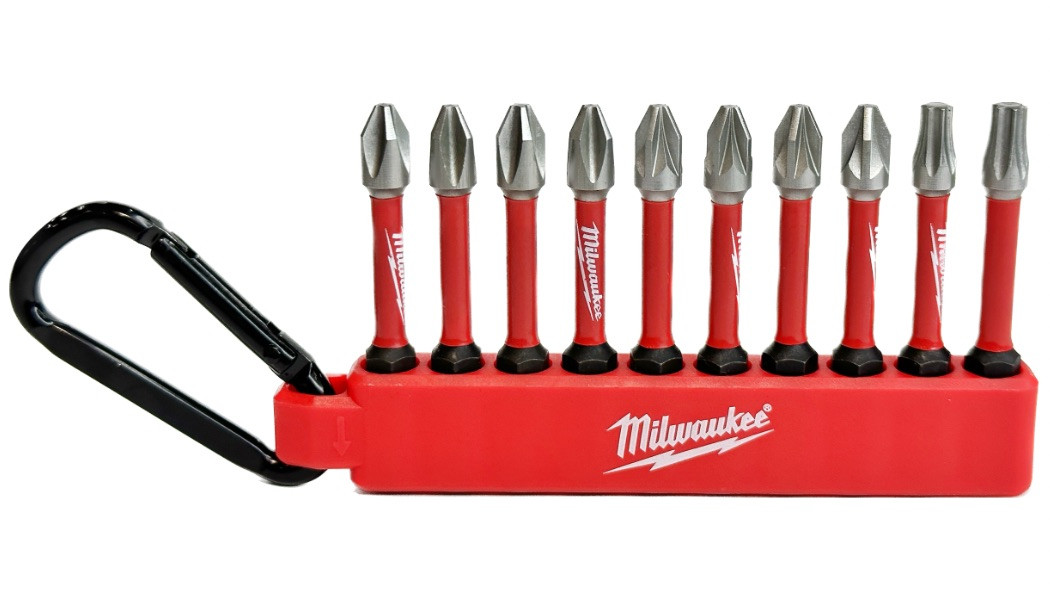 Набір бит Milwaukee SHOCKWAVE carabiner 2 (10 шт) 4xPH2, 4xPZ2, 1xTX20, 1xTX25