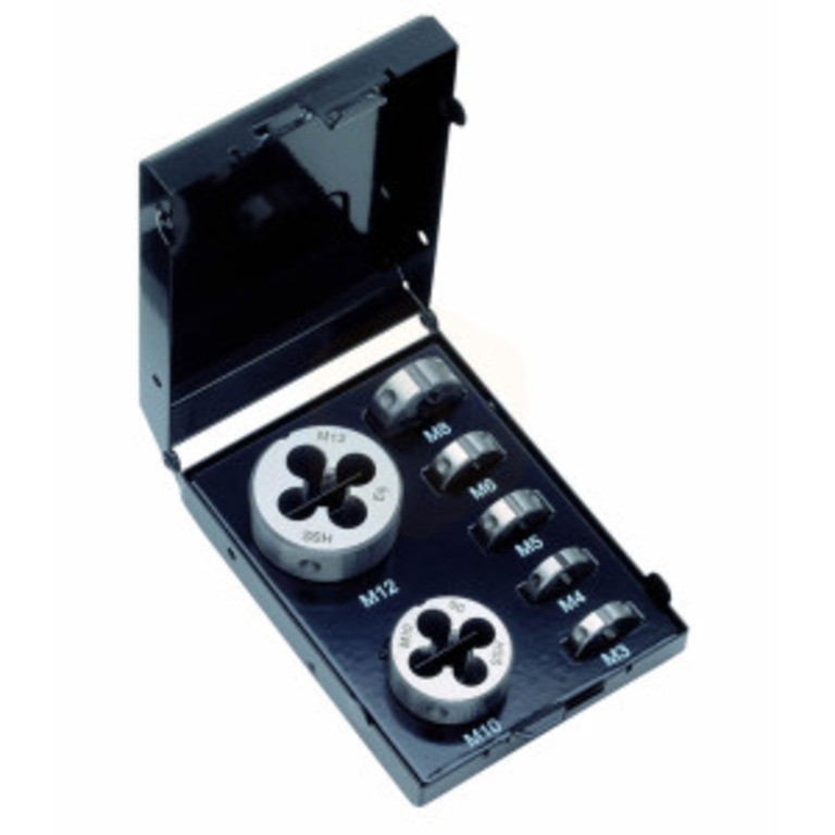 Набір плашок Volkel М3-4-5-6-8-10-12; HSS; Drilbox (49521_vl)