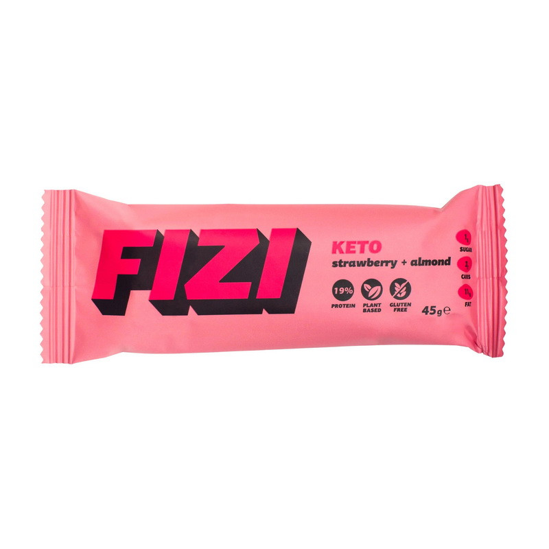 Fizi Keto Protein Bar (45 g, strawberry + almond), фото 1