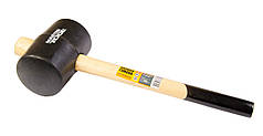 Киянка гумова MASTERTOOL 80 мм 900 г ручка з дерева чорна 02-0304