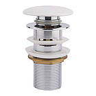 Донний клапан для раковини Qtap F0081 70х70х120 White з переливом, фото 3