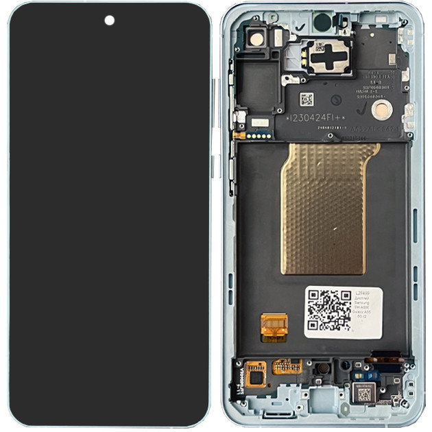 Дисплей Samsung SM-A556 Galaxy A55 5G (2024) у зборі із сенсором і рамкою Awesome Iceblue service orig